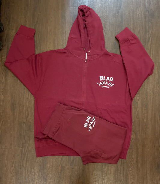 Maroon Zip up Jogger