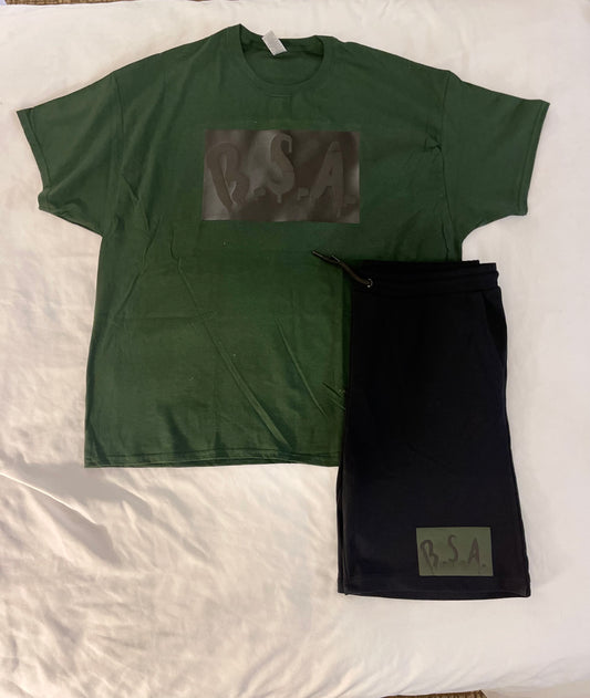 Hunter Green/Black Men’s Shortset