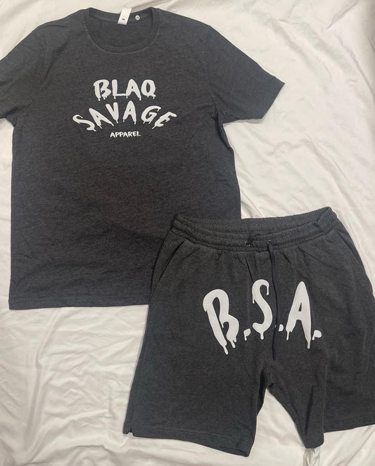 Mens Charcoal Grey Shortsets