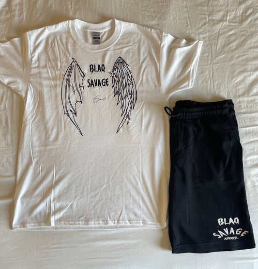 Men’s Black/White Short Set