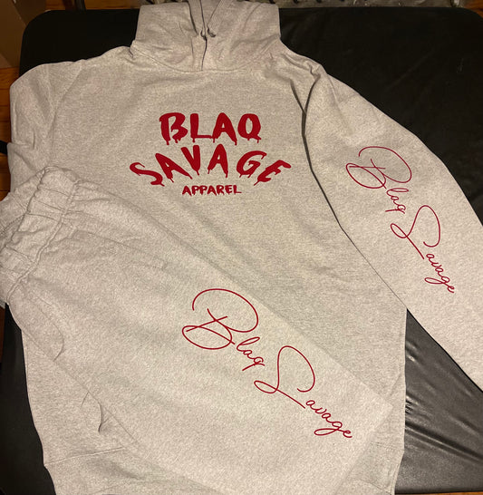 Grey/Red Hoodie Jogger