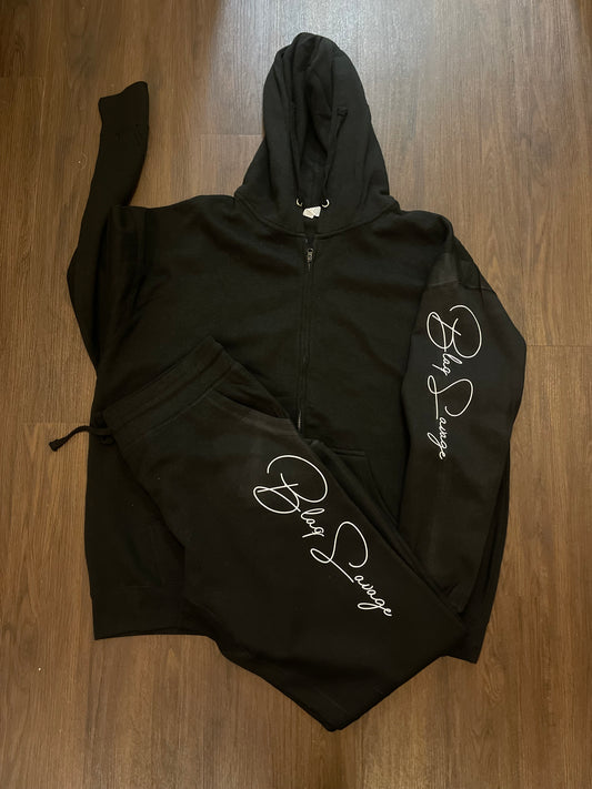 Black Zipup Hoddie Jogger