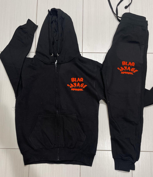 Black/Orange Zip Up